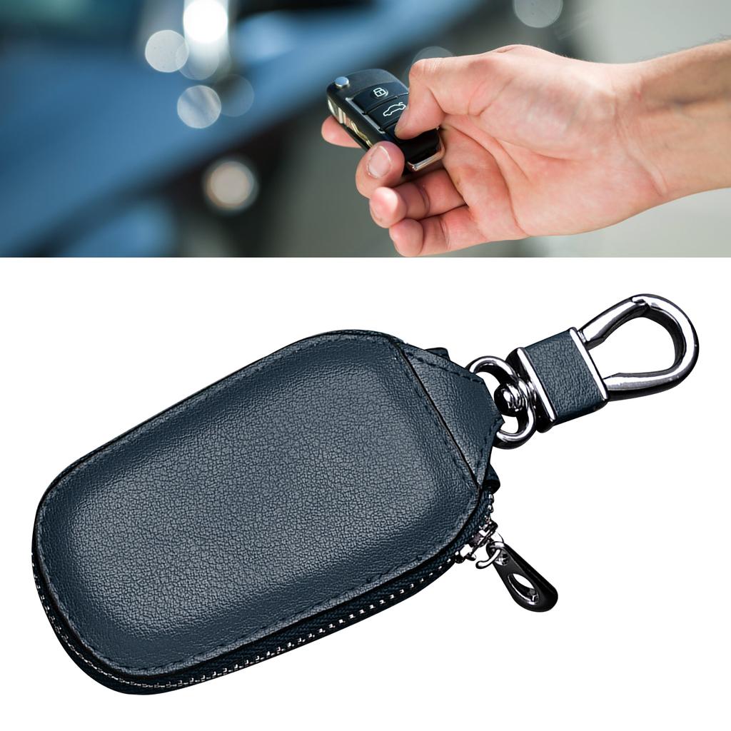 Car Key Fob Holder Versatile Large Capacity Waist Hanging Durable Car Key Case for Home Men Office Blue