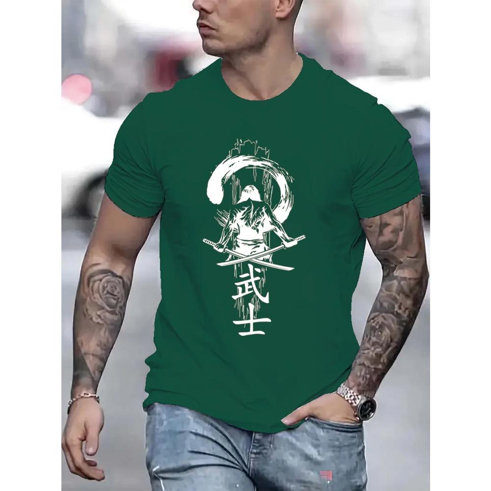 Retro T-shirt för män Japanskt Tryck Överdimensionerade T-shirts för Män Modetrend Sport T-shirts Kortärmad T-shirt Herr Toppar