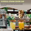 6 Pcs Bling Straw Covers Cap for 30&40 Oz Stanley Cup, 10mm (0.4inch) Gold Black White Silicone Toppers for Water Tumblers,Cute Reble Straw Tip Lids