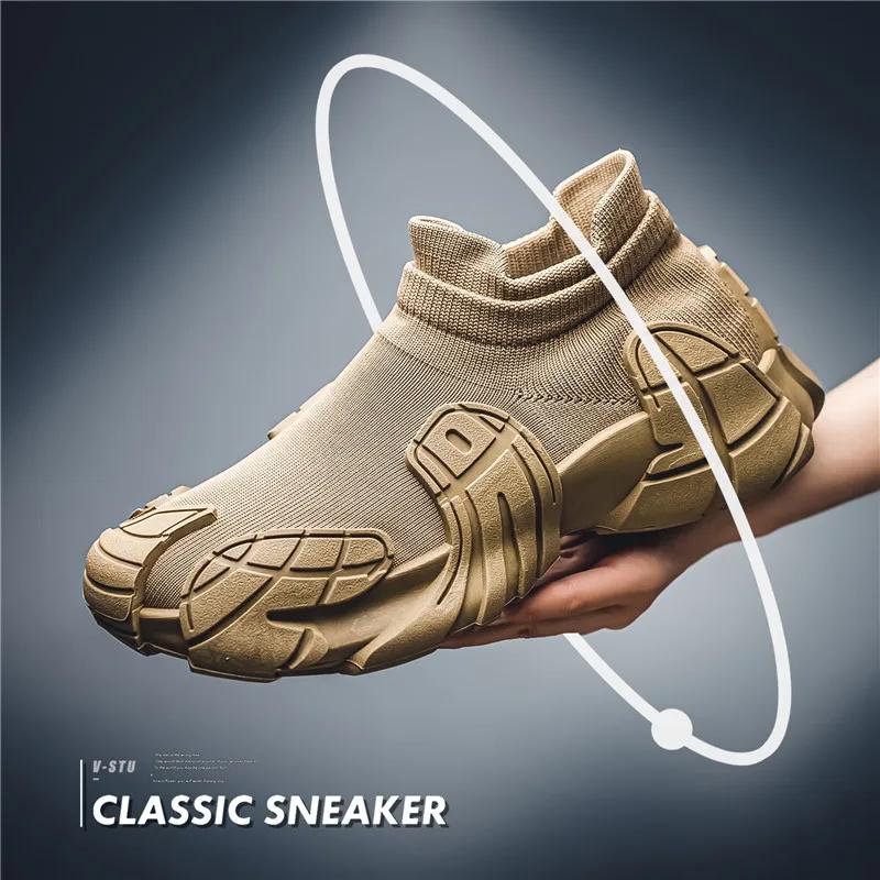 Fashion Socks Men's Shoes 2024 Summer New Casual Soft Soled Sports Shoes Large Size Shoes Men's Foot Pedal Breathable Dad Shoes