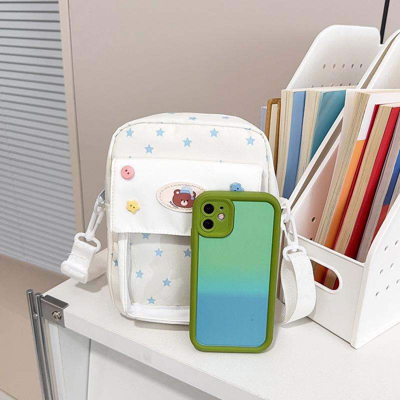Cross-border Girls Anime Ita Bag - Large Capacity Transparent Button Shoulder Bag