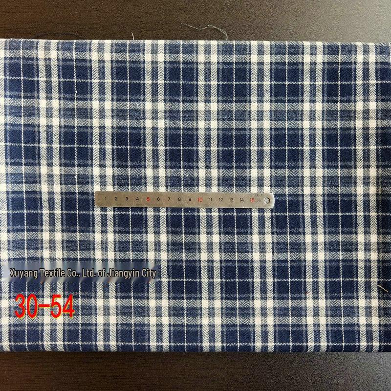 Spot Color-Woven Plaid Jacquard Fabric for Children's Autumn/Winter Brushed Polyester-Cotton Shirts