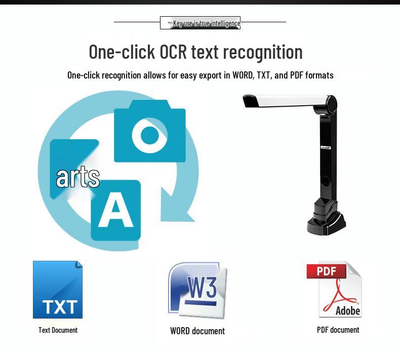 A3 High-Speed 16MP Scanner for A4 Documents, IDs, Photos, and Books with Teaching Stand