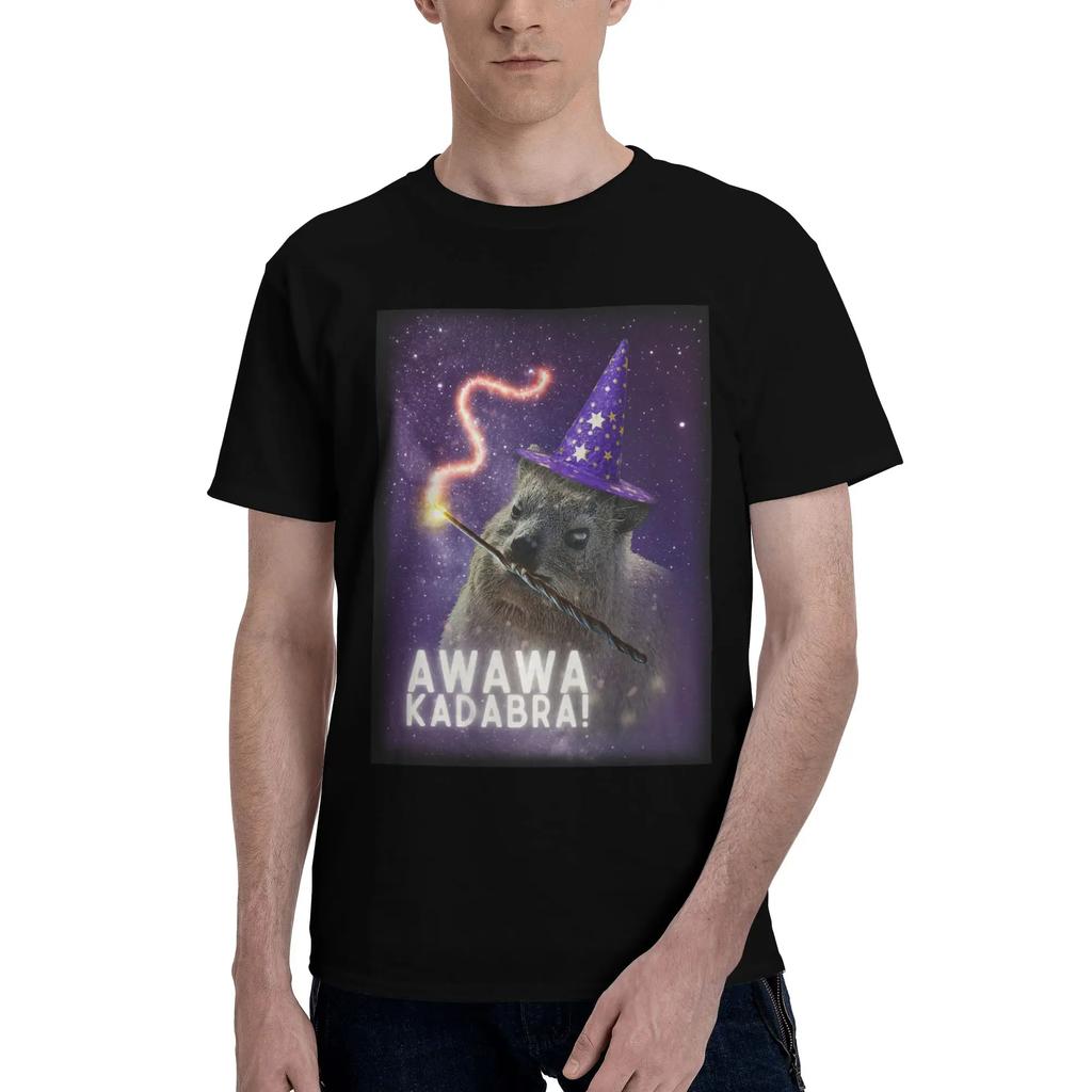 Awawa Kadabra Rock Hyrax Wizard 100 Cotton TShirt Mens Funny T Shirts Men Crew Neck Short Sleeve S6XL