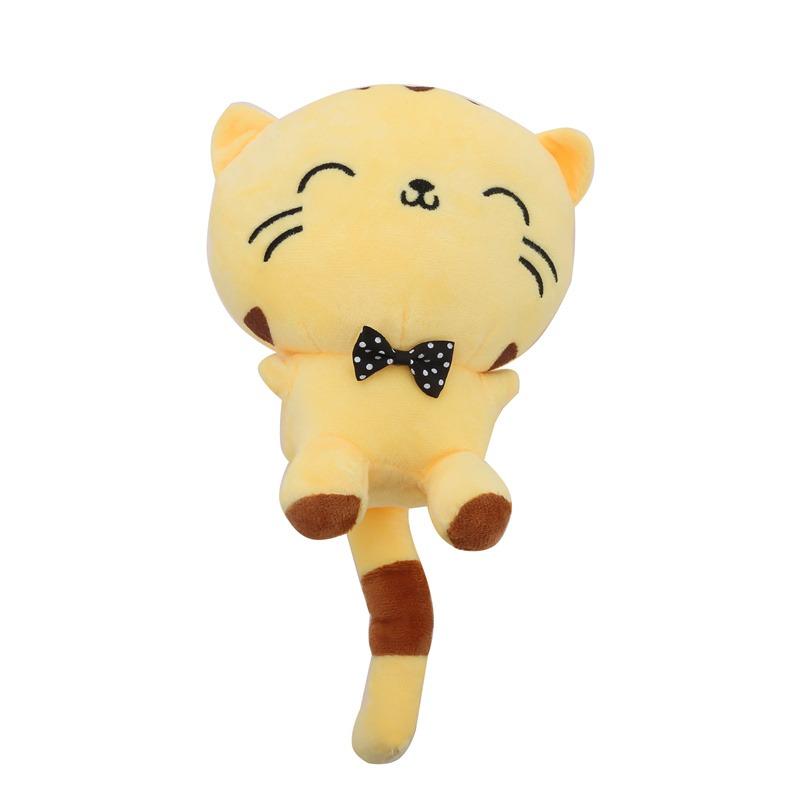

Practical Gift Party Decor Stuffed Toys Cat with Bow Plush Dolls Doll Cushion Sofa Pillow жёлтый