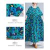 Summer New Literary Large Size Loose and Large Printed Round Neck Short Sleeve Dresses