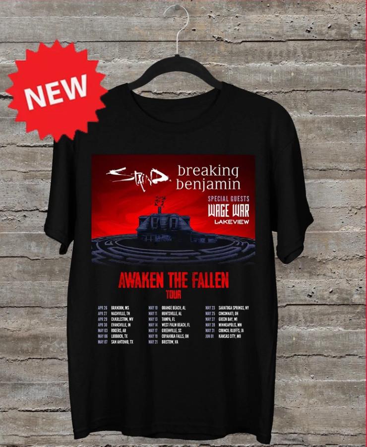 Staind Band Breaking Benjamin Tour 2025 Tshirt size S5XL Unisex T-Shirt XL