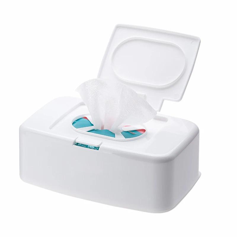 Car household kitchen wet tissue box, wet tissue dispenser, portable wet tissue storage box for dry tissues, holder container