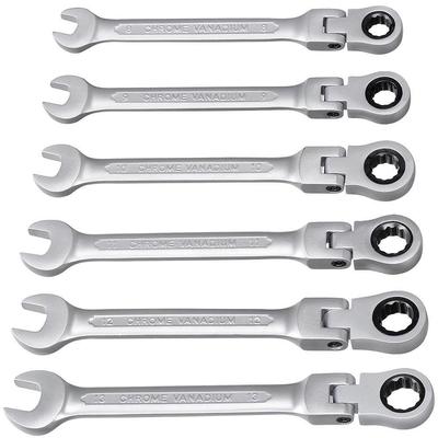 Ratschenschlüssel mit flexiblem Kopf, metrischer Ringmaulschlüssel, Gabelschlüssel und Ringschlüssel