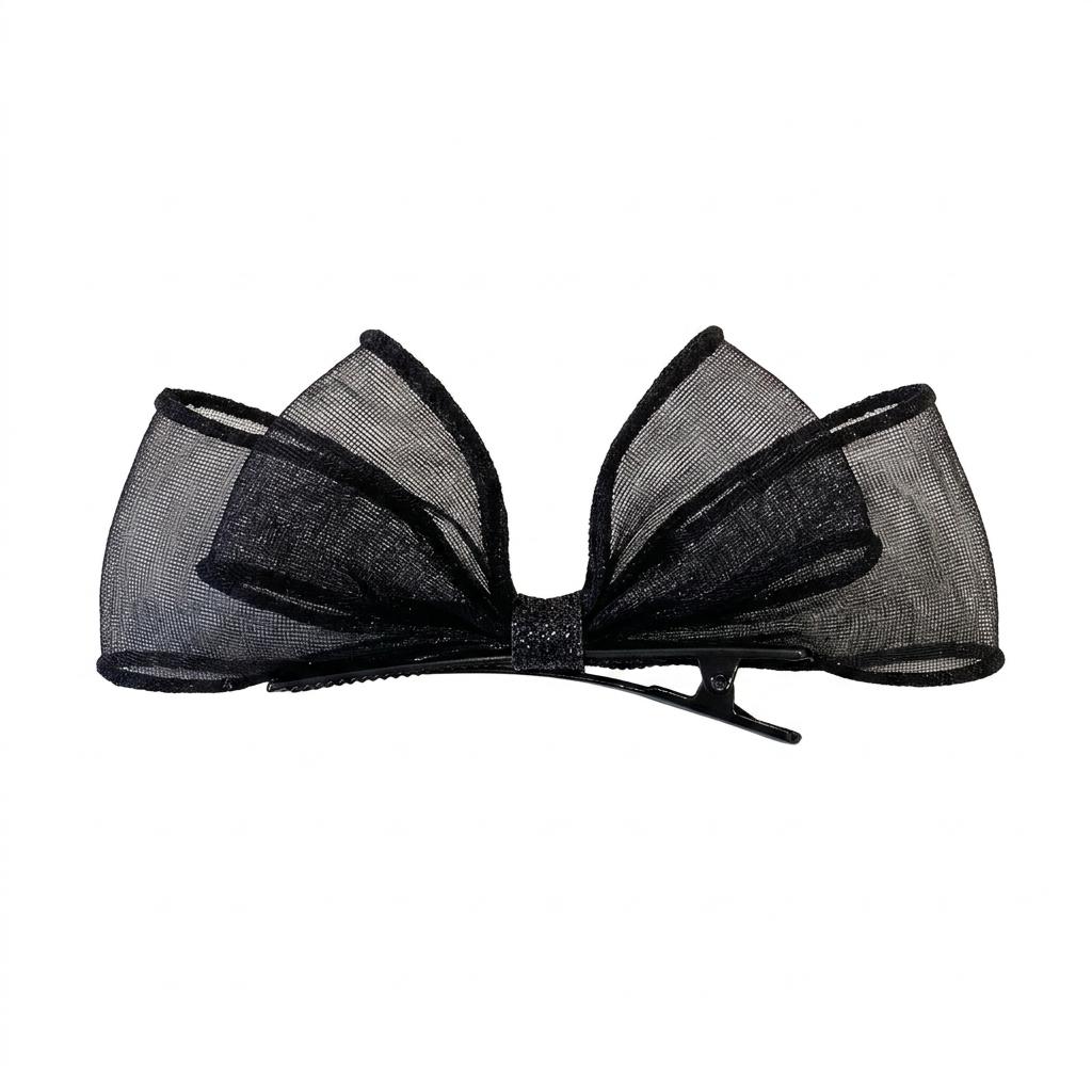 New Bow Hairpin for Women Bowknot Duckbill Hair Clip Hair Accessories Mesh Bow Hairpin Headwear Headdress Bang Clip Girls