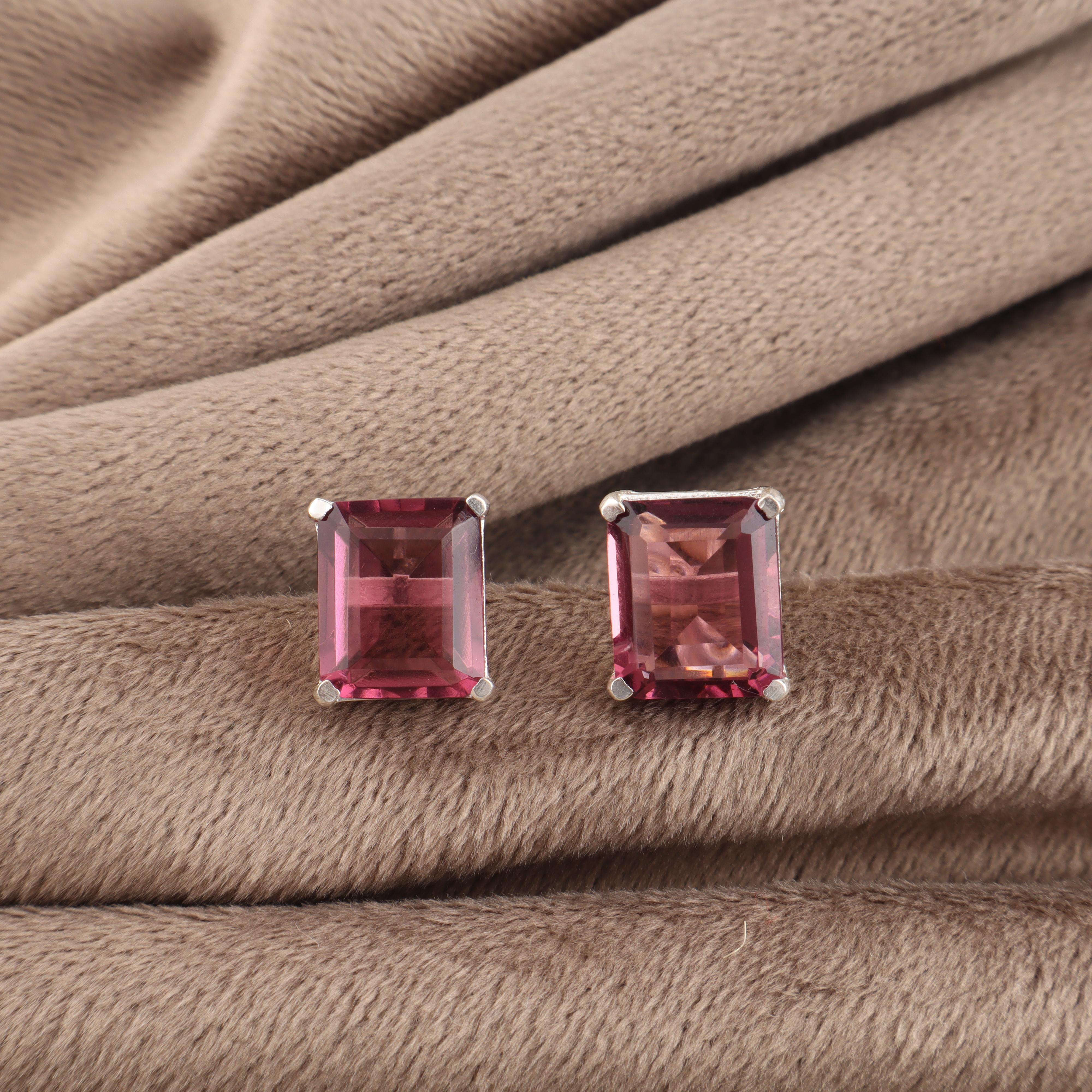 

Родолит Драгоценный камень Ювелирные изделия из серебра 925 пробы Ручной работы Серьги-пусеты 0,4 Подарок на день рождения для нее EE-179-12