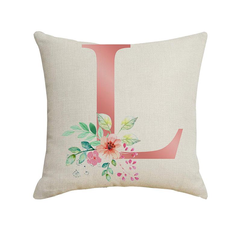 New Small Fresh Letter Series Pillow Cover Office Sofa Living Room Decoration Linen Cushion Cover