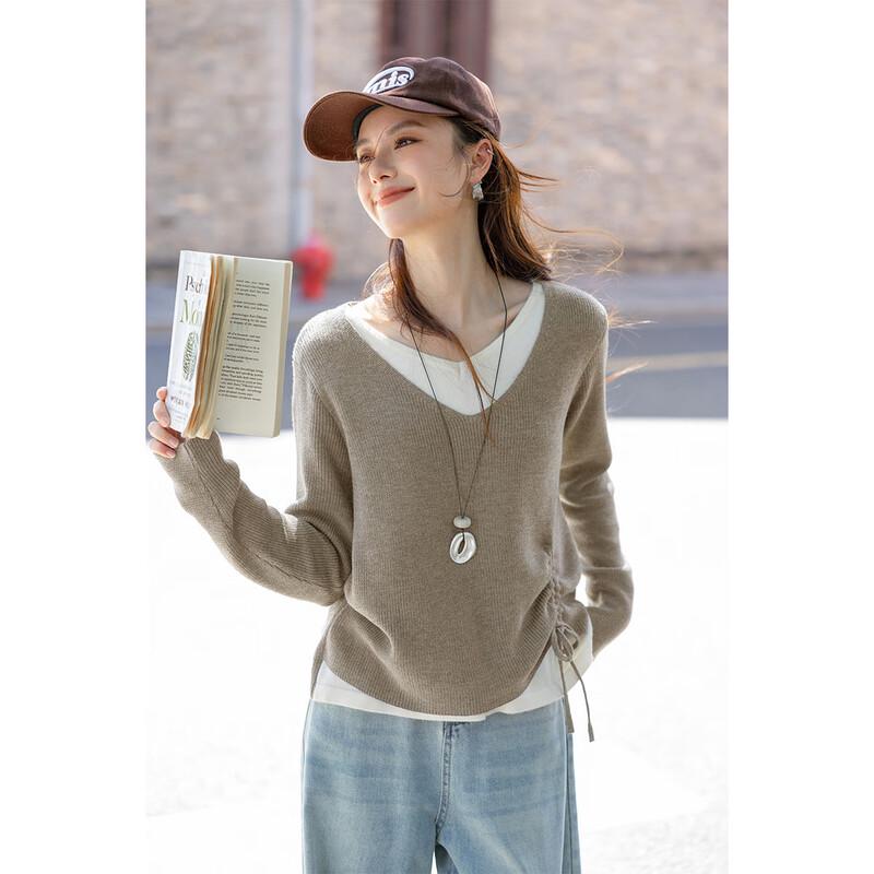 Mokana Women's Faux Two-Piece Long-Sleeve Knit Top