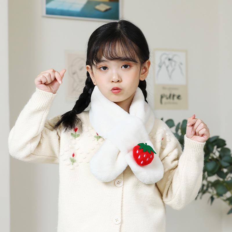 Children's Winter Rabbit Scarf - Thick Faux Fur Neck Warmer for Baby and Parent-Child, Cartoon Design for Christmas and New Year