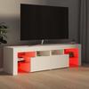 TV Cabinet with LED Lighting White 140 x 36.5 x 40 cm