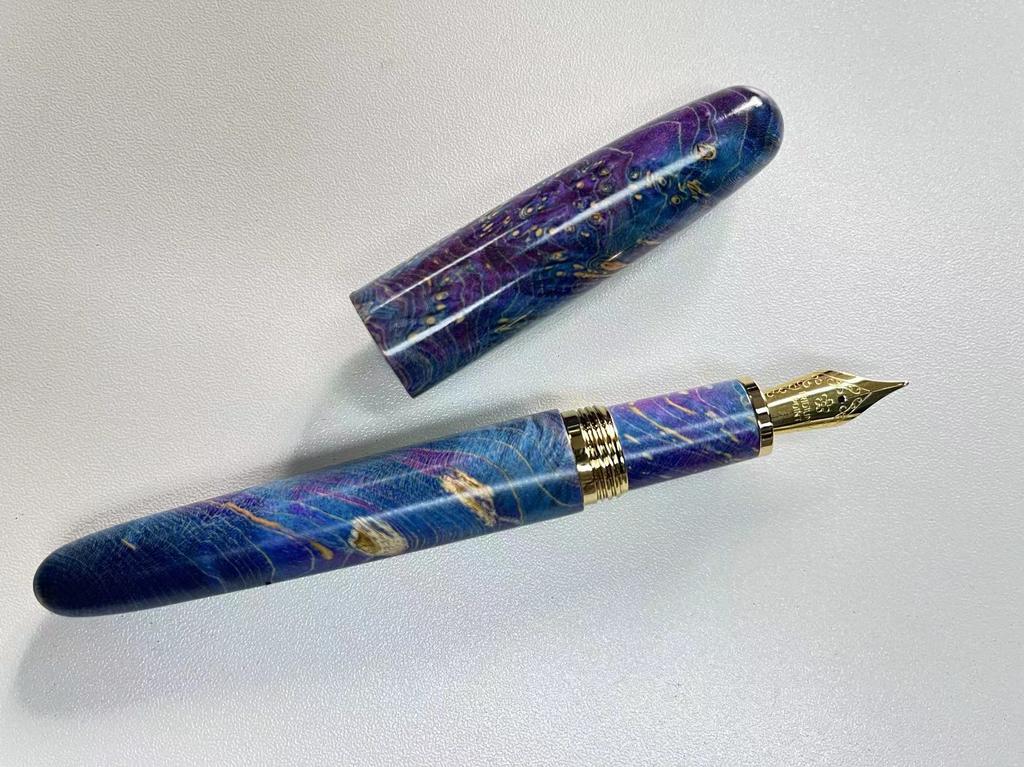 Handmade LacquerJinhao Pattern Stabilized Wood Fountain Pen Long Knife Nib Ink Pen School Office Supplies Students Writing Gift