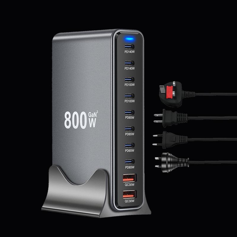 800W GaN Multi-Port Charger for Smartphones, Tablets, Laptops, Desktops - PD Fast Charging Station.
