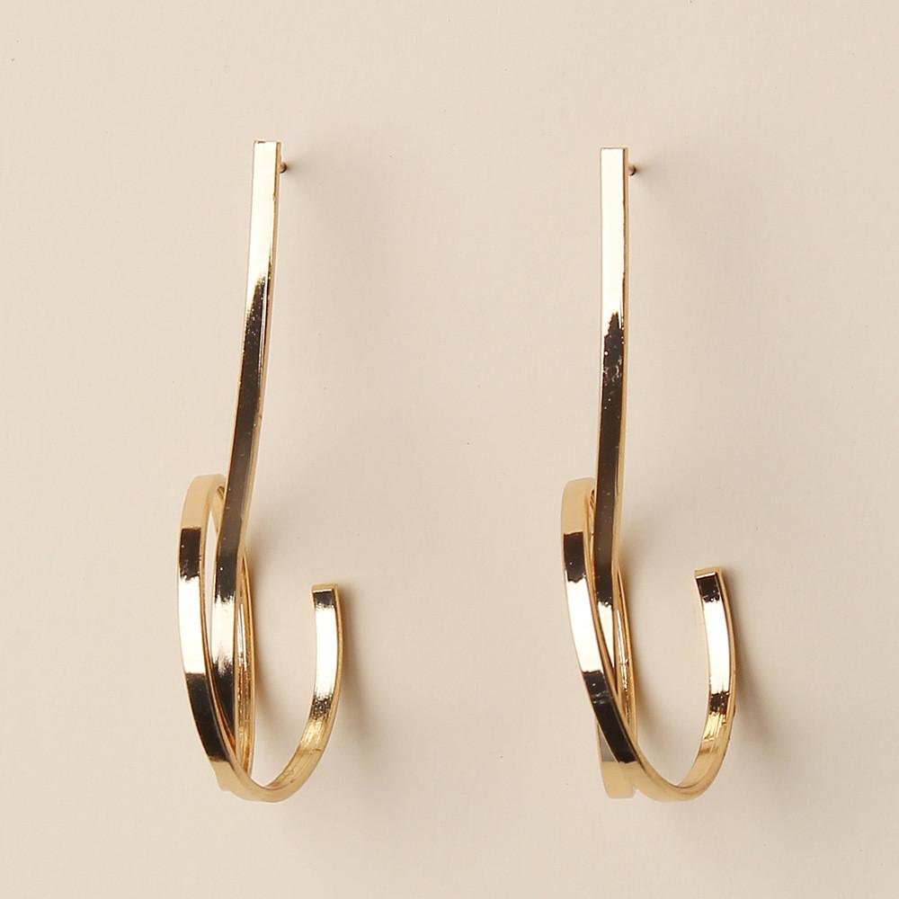 

Circle Metal Gold Earrings Women Geometric Jewelry For Special Occasions