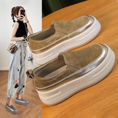 Taller Women's Small Men's New Spring Versatile Casual Muffin Thick-soled One-pedal Lazy Shoes