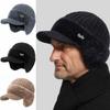 Comfortable Thick Warm Winter Thermal Hat Windproof Elasticity Elderly Beanie Earflaps Ear Protection Cap Dad Grandpa