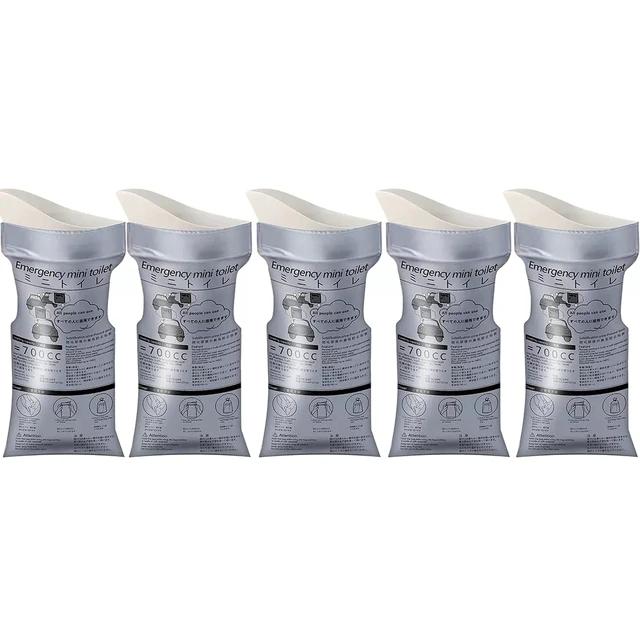 

1/5 шт., наружные сумки для экстренного мочеиспускания, 700 мл, удобные сумки для мочи, дорожные мини-мешки 5pcs серый