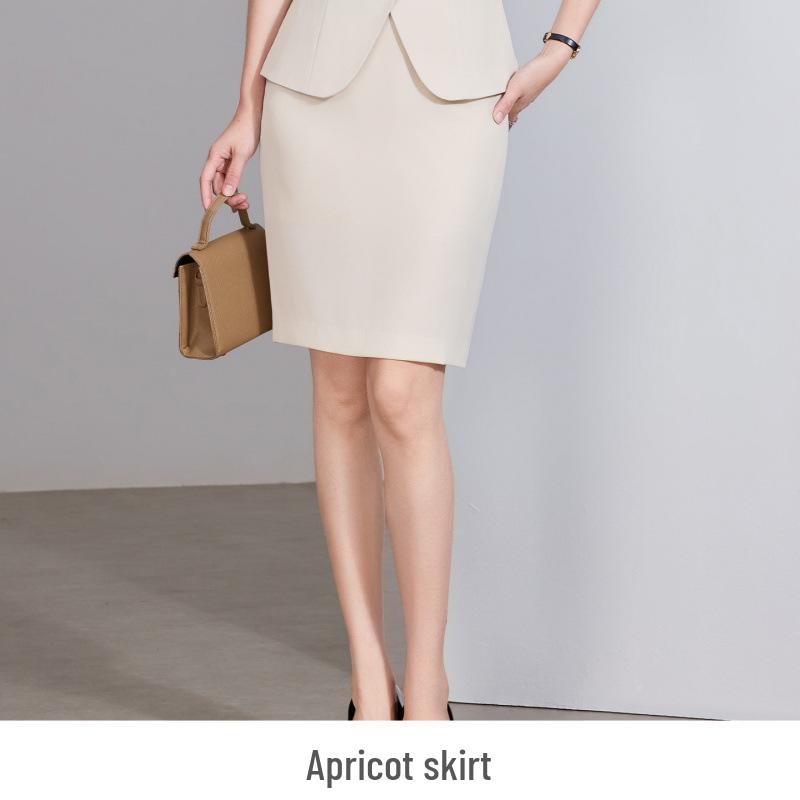 Elegant Women's Summer Suit: Professional Two-Piece Skirt Set for Salon Work
