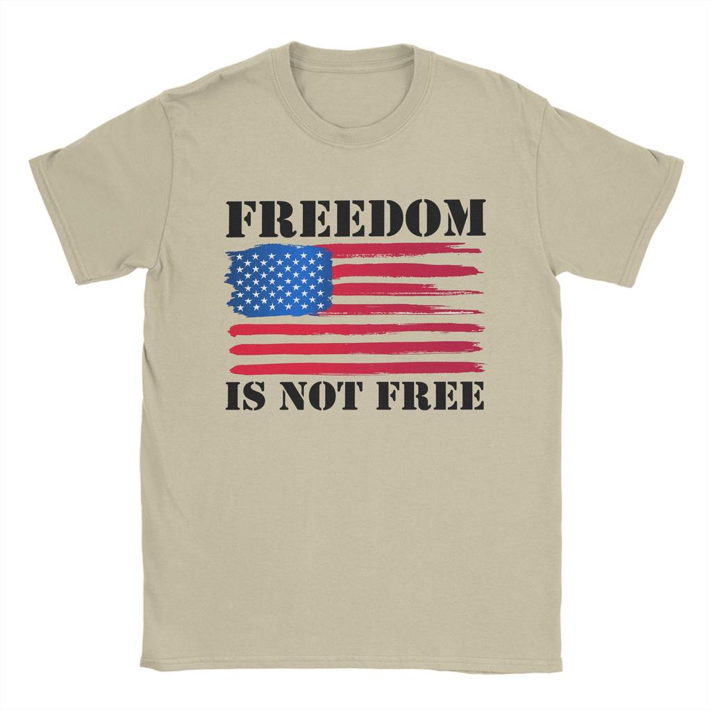 American Flag Freedom Is Not Free TShirt Summer Cotton T Shirts For Adult Casual Tee Shirt ShortSleeve Streetwear Clothing