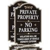 Private Property No Parking Violators Will Be Towed Away At Vehicle Owner's Expense Sign 12" X 18" Metal Rust-Free Aluminum UV Protected Sturdy 2