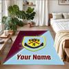 Crystal Velvet Rug Custom Name Text, Soft Non Slip Floor Mat Home DecorBurnley Football