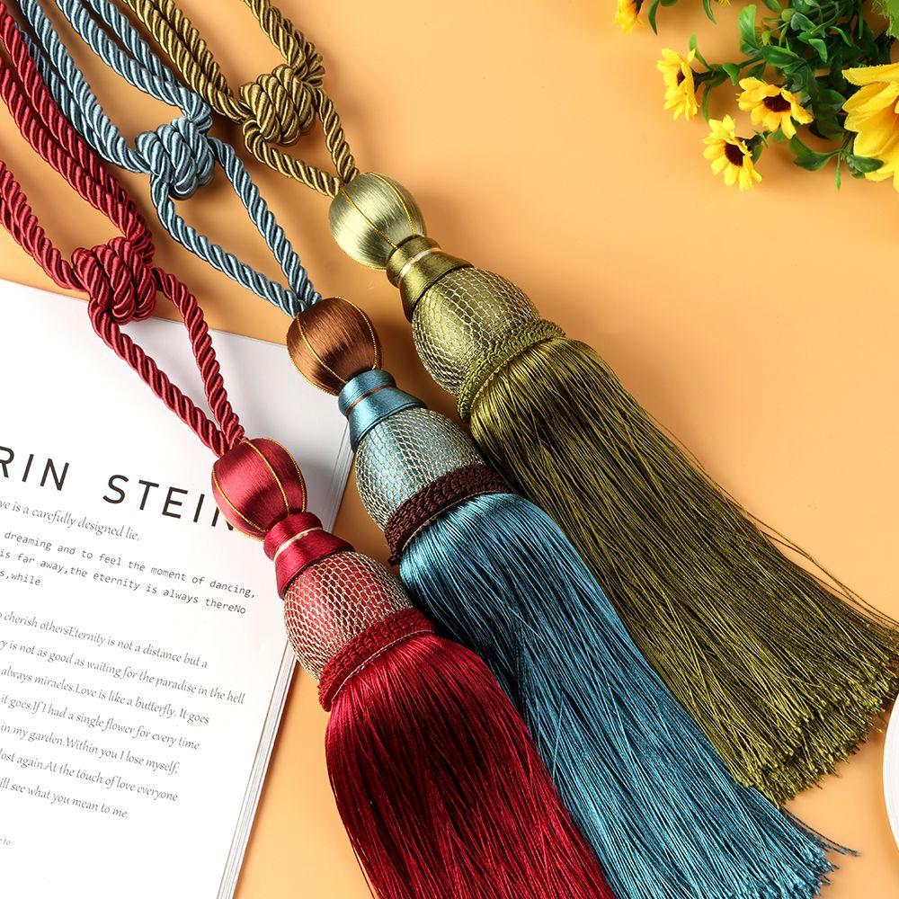1 Pair Home Decor Large Modern Tassel Curtain Rope Holder Strap Tie Backs Braided Tiebacks