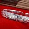Flower Bracelet: 925 Sterling Silver Vintage Floral Engraved Bracelet – A Delicate Gift for Women, Mothers, Birthdays.