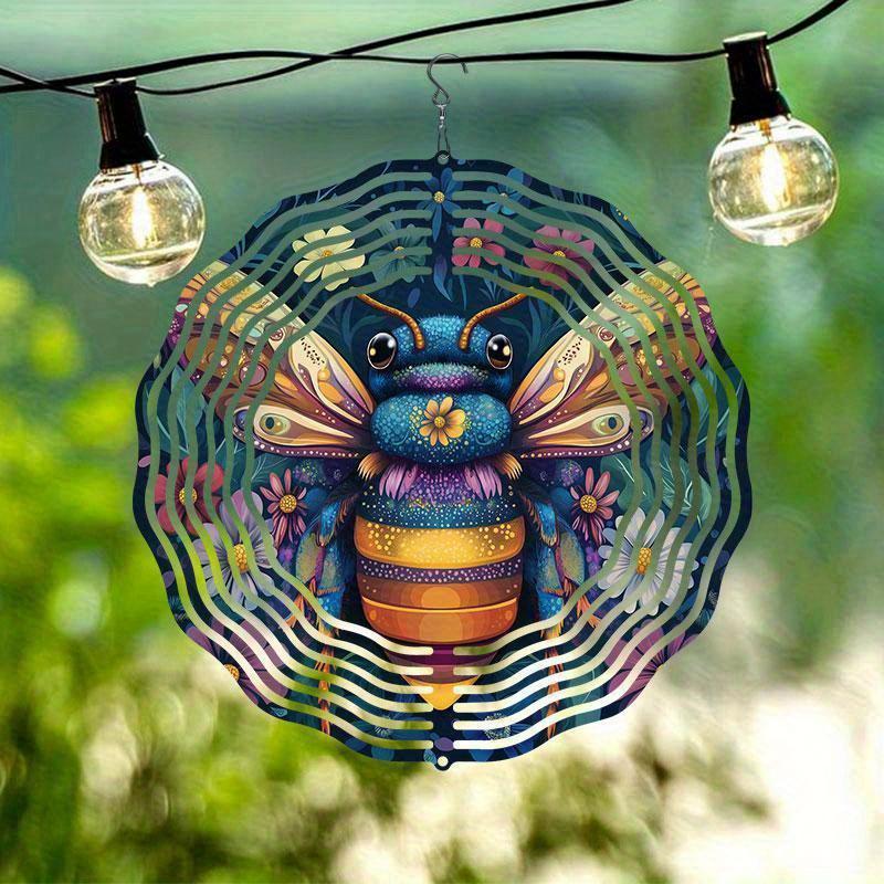 10 Inch Hanging Wind Spinner with 360 Degree Hook for Balcony Garden Decor Spring Summer Outdoor Decoration