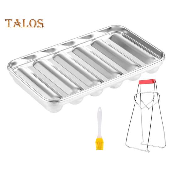 

Форма для сосисок из нержавеющей стали, 6-гнездная форма для хот-догов для домашней кухни, антипригарный инструмент для выпечки, детская еда, сосискоделательная машина с крышкой C