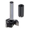 1/4" Shank 3-Tooth Carbide Spoilboard Surfacing Router Bit with 1/2" to 1/4" Reducing Chuck, Slab Flattening Milling Cutter for Woodworking Planing