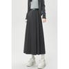 Womens High Waist  Pleated Midi Skirt A Line Winter Fall  Solid Color Long Skirt