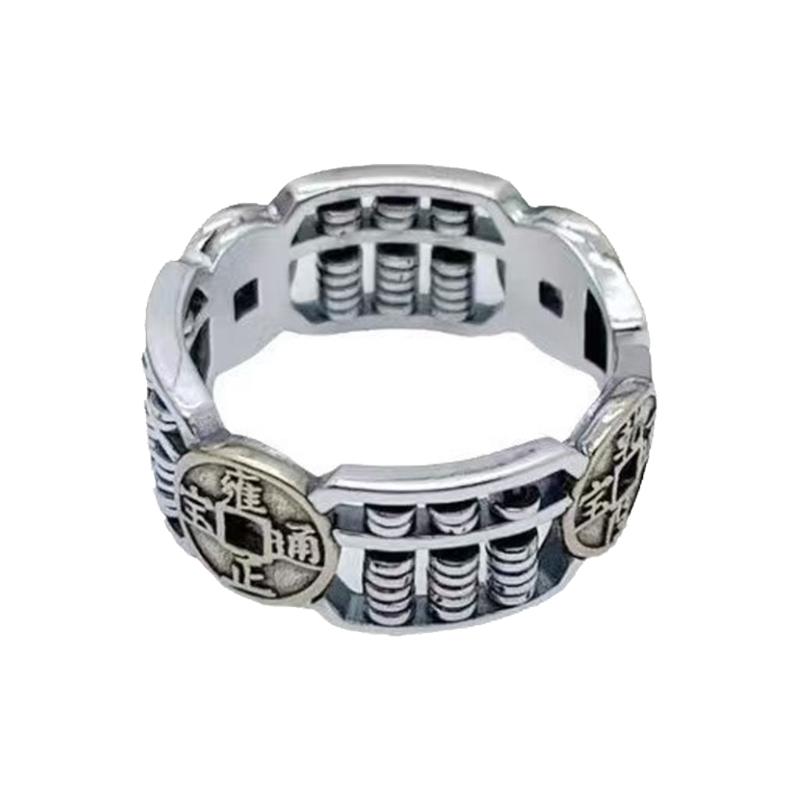 

Этнические модные кольца с ретро-бусинами-счетчиками и дизайном из медных монет, регулируемые, для повседневного ношения, символ удачи 1