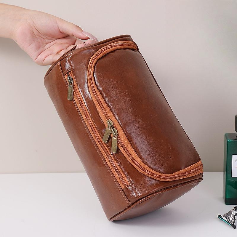 Pu Leather Cosmetic Bag Portable Large Capacity Partition Storage Bag Travel Waterproof Storage Bag Toilet Bag Makeup Bag