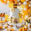 Bee Cake Toppers Honey Jar Cake Topper Honeycomb Cake Decorations for Baby Shower Bee Theme Birthday Party Decoration Supplies
