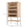 Solid Wood Hamster Cage with Opening Roof, 4 Connected Shelves and Ramps, 60 x 40 x 120 cm
