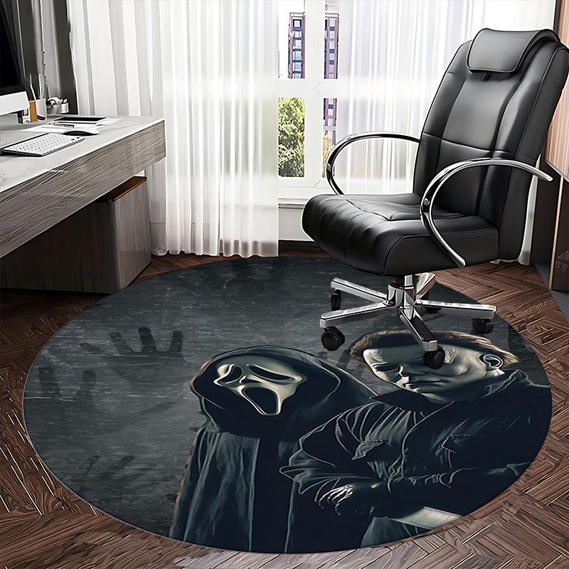Ghostface,Michael Myers Chair Mat Round Rug Office Carpet, Non Slip, Suitable for Living Rooms, Bedrooms,Decor1205724a