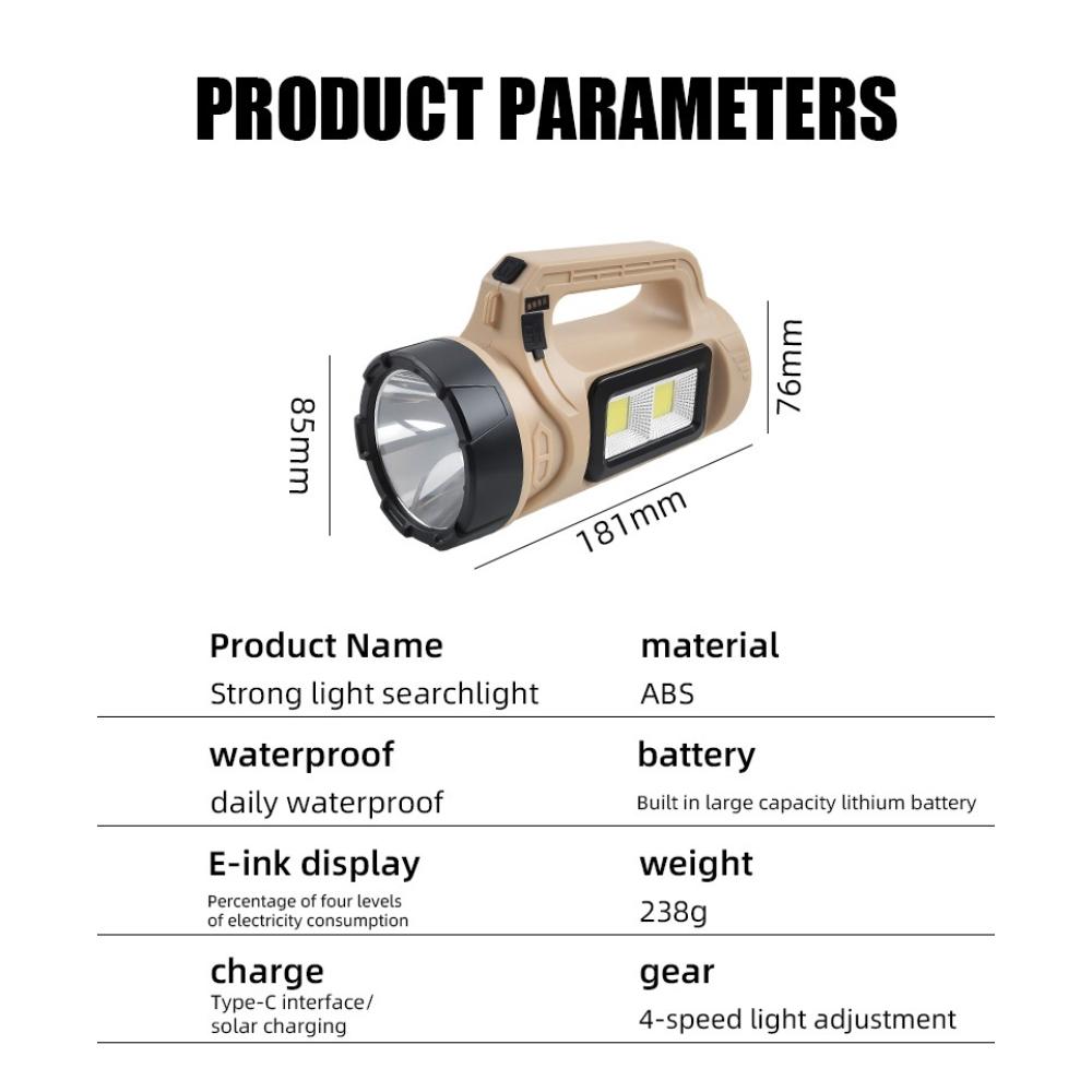 Handheld LED Flashlight for Outdoor Camping, Rechargeable Super Bright Torch, 4 Light Modes Portable Emergency LED Lantern Light