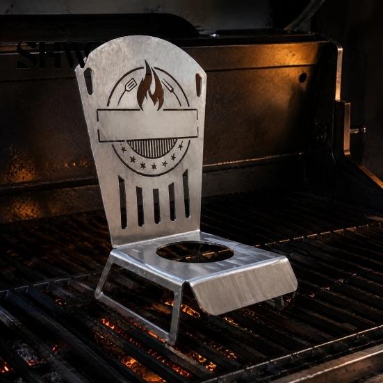 Rust Proof Metal Roaster for Poultry Beer Can Chicken Rack, Durable Vertical Stand, Stable Upright Cooking Rack Heat Resistant BBQ Grills Outdoor