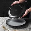 Xiangyuanmei Frosted Rock Texture Melamine Lace Plates for Western Cuisine, Steak, and Pasta