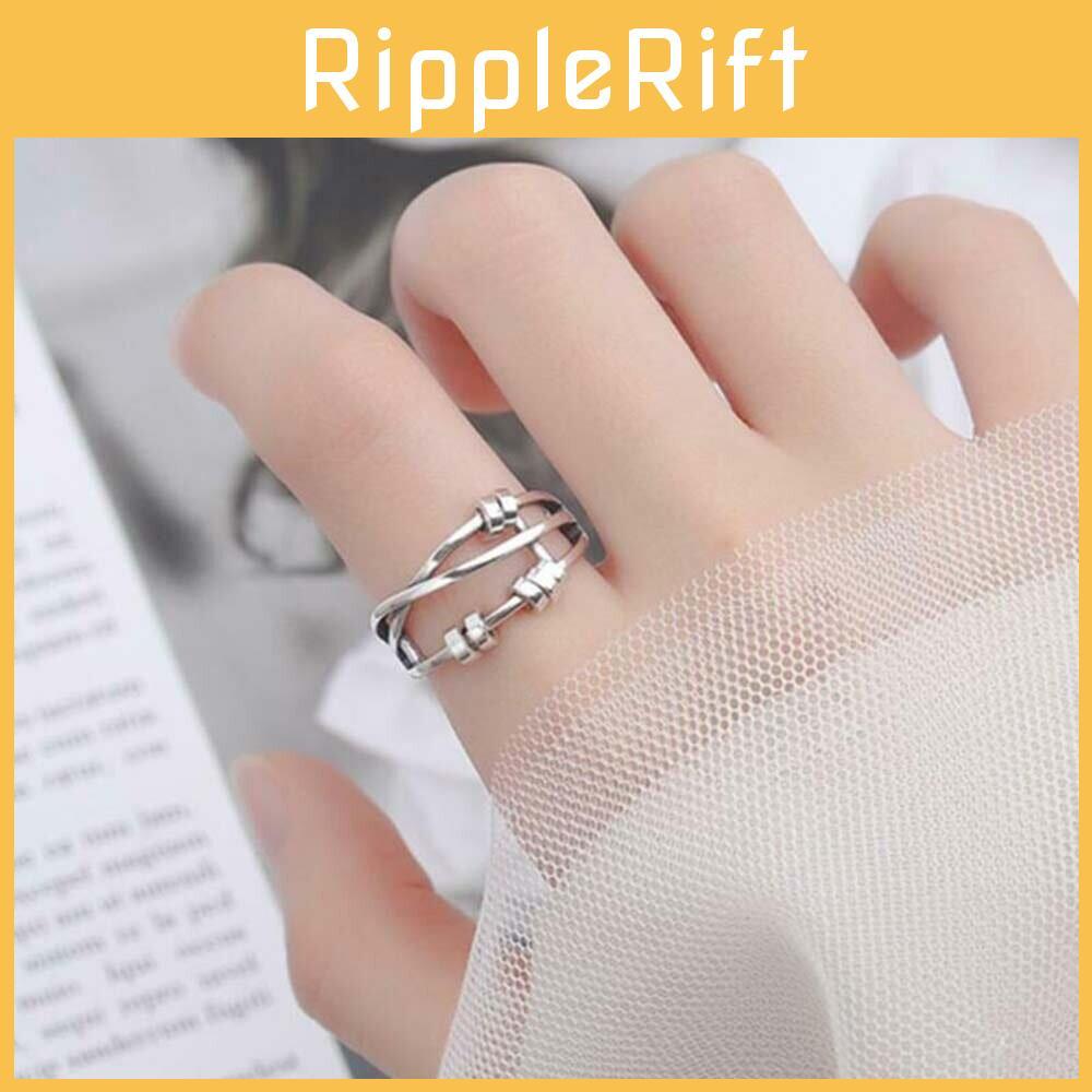 Multi-ring Rotating S925 Tai Silver Index Ring Flower Pattern Lucky Charm Korean Style Fashionable Gift For Friends Trendy Hand Jewelry