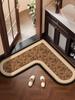 Pre-owned L-Shaped Non-Slip Bathroom Mat - Stain-Resistant, Water-Absorbent, Diatomaceous Earth Foot Wiping Door Mat