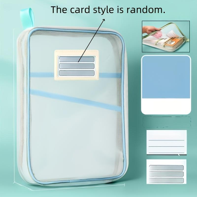 

Zippered File Bag - Durable Nylon Document Storage, Zippered Handbag, Perfect for Students and Professionals, Portable File Bag | Durable Nylon Bag синий