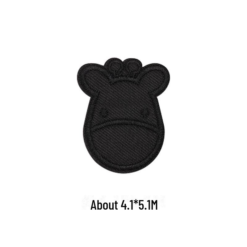 Black Self-Adhesive Embroidery Patch for DIY Clothes Repair and Decoration
