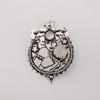 Gemma Naturale di Quarzo Rosa Argento Sterling 925 Gioielli da Donna Ciondolo a Due Pietre 1.9" Per Regalo CP-44-24