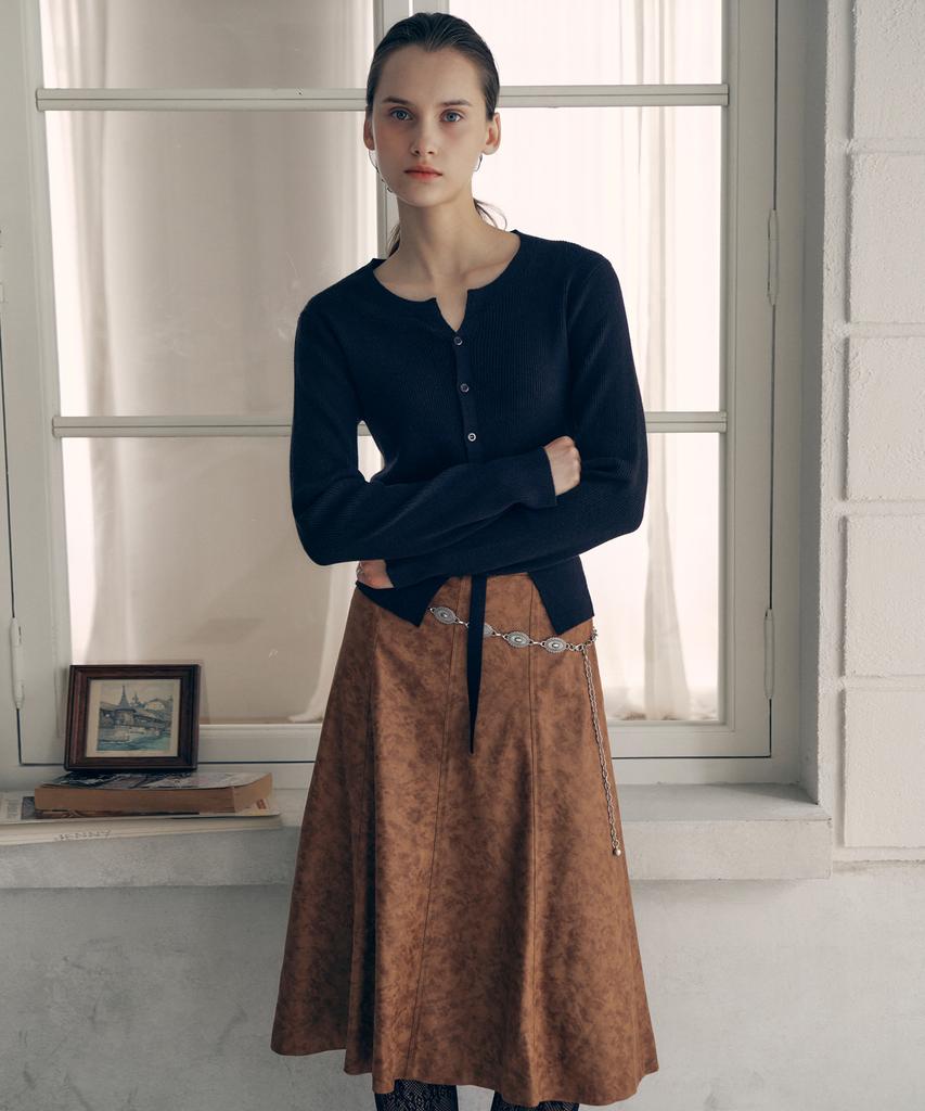Lora Lora Suede Mermaid Skirt Brown