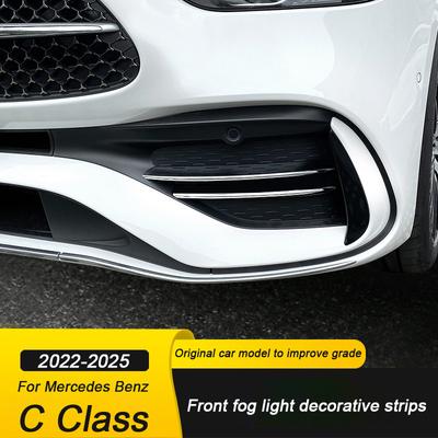 Para Mercedes Benz Classe C W206 2024 2025 Peça de Carro Modificação Para-choque Dianteiro Luz de Nevoeiro Para-lama Grelha Acabamento Lantejoulas Acessórios